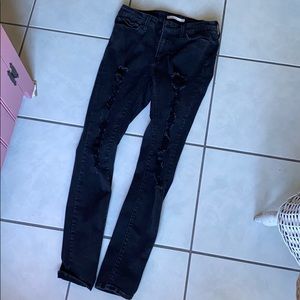 Black ripped jeans